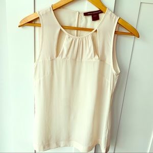 French Connection white silk sleeveless blouse